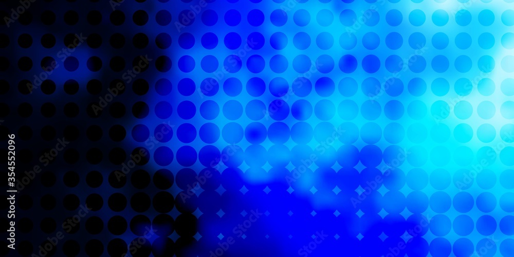 Dark BLUE vector background with bubbles. Modern abstract illustration with colorful circle shapes. Pattern for business ads.