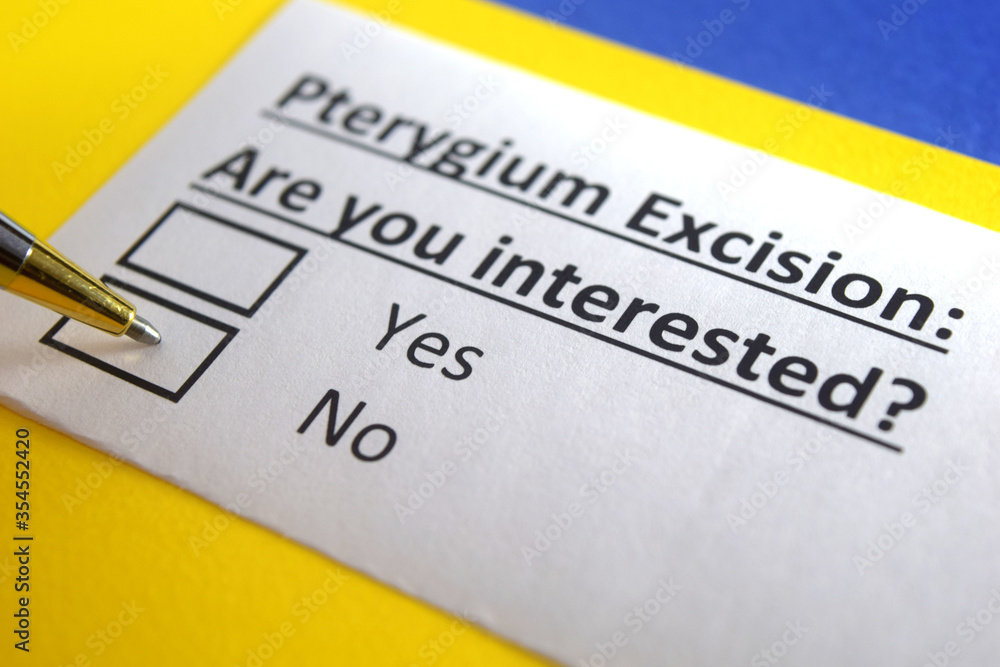 One person is answering question about pterygium excision. One person is answering question about pterygium excision.