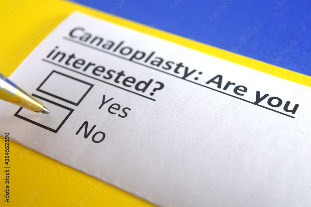 One person is answering question about canaloplasty. One person is answering question about canaloplasty.