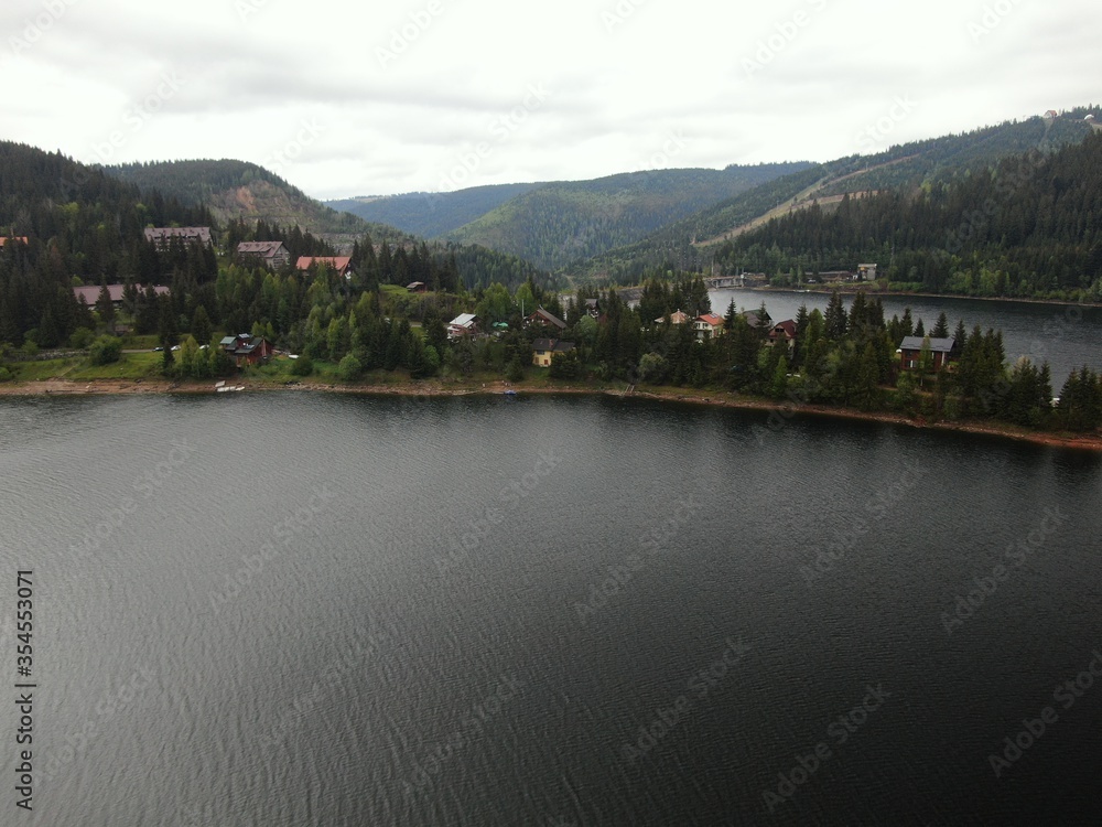 Aerial photos of lake Belis, a very beautiful place, with beautiful scenery and people can relax and breath the fresh air