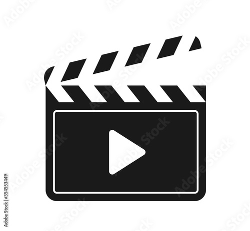 Film clapper icon on white background. Vector