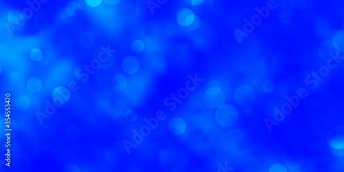 Light BLUE vector template with circles. Glitter abstract illustration with colorful drops. Pattern for booklets, leaflets.