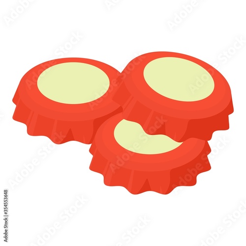Bottle cap icon. Isometric illustration of bottle cap vector icon for web