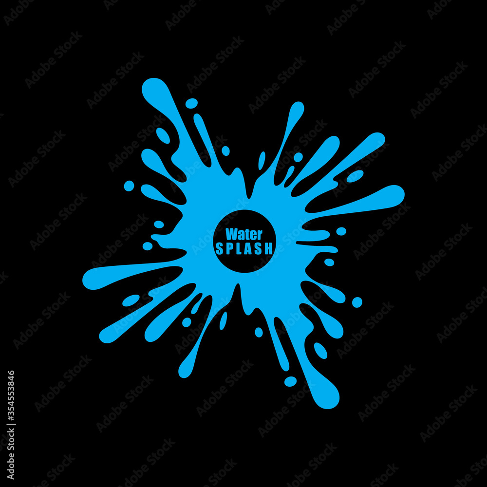 Fototapeta premium water splash blue color circle template on black background vector
