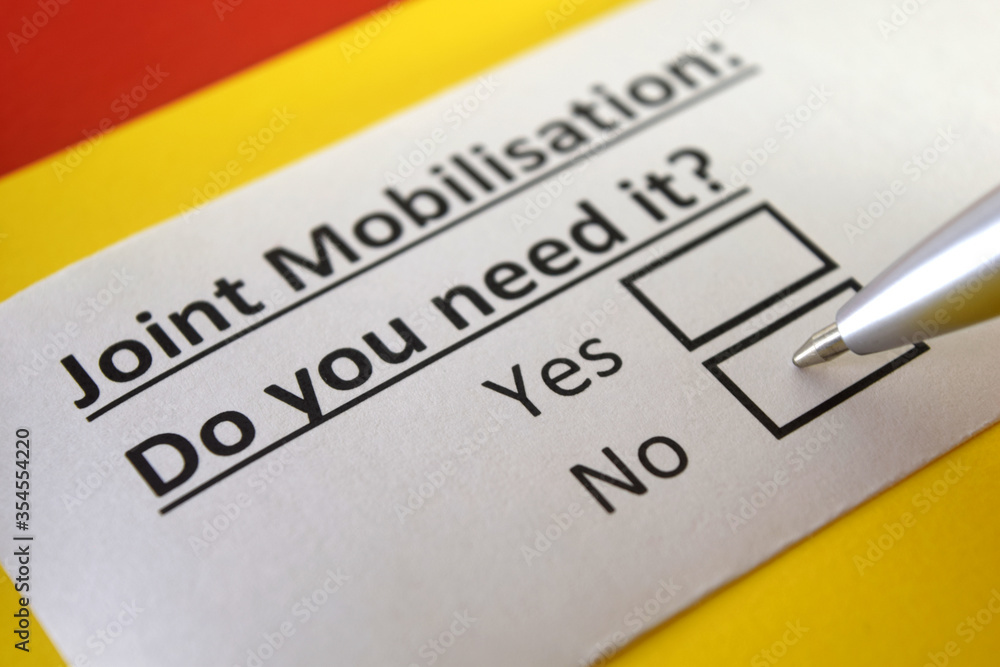 One person is answering question about joint mobilisation. One person is answering question about joint mobilisation.