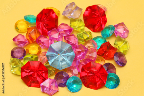 Sparkling colorful diamods pile