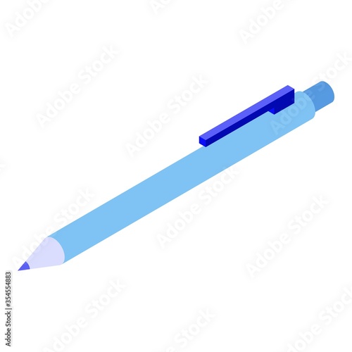 Blue pen icon. Isometric of blue pen vector icon for web design isolated on white background