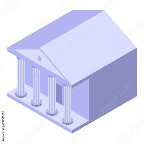 Court building icon. Isometric of court building vector icon for web design isolated on white background