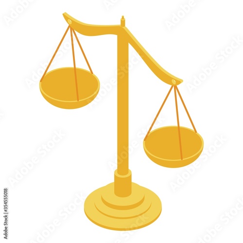 Balance icon. Isometric of balance vector icon for web design isolated on white background