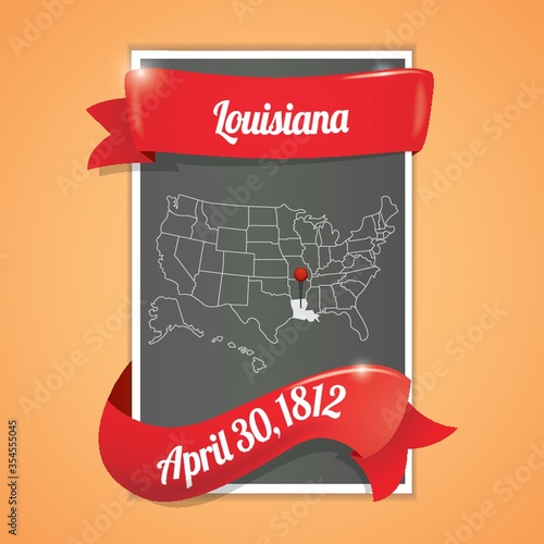 Louisiana state map poster