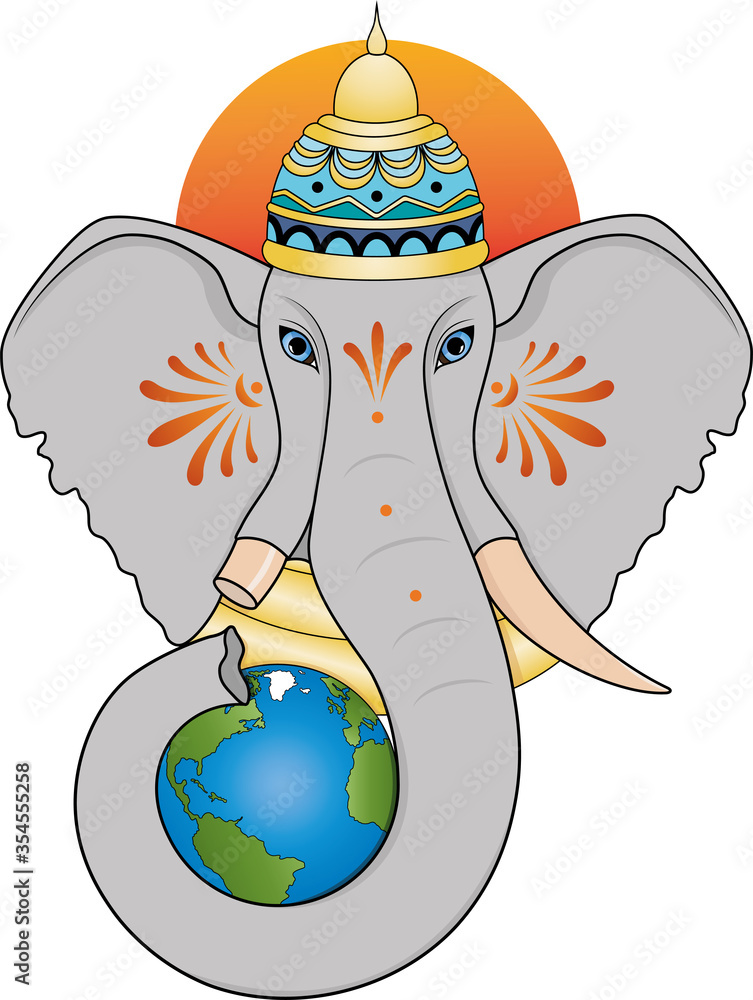 Obraz premium Ganesha and the Earth