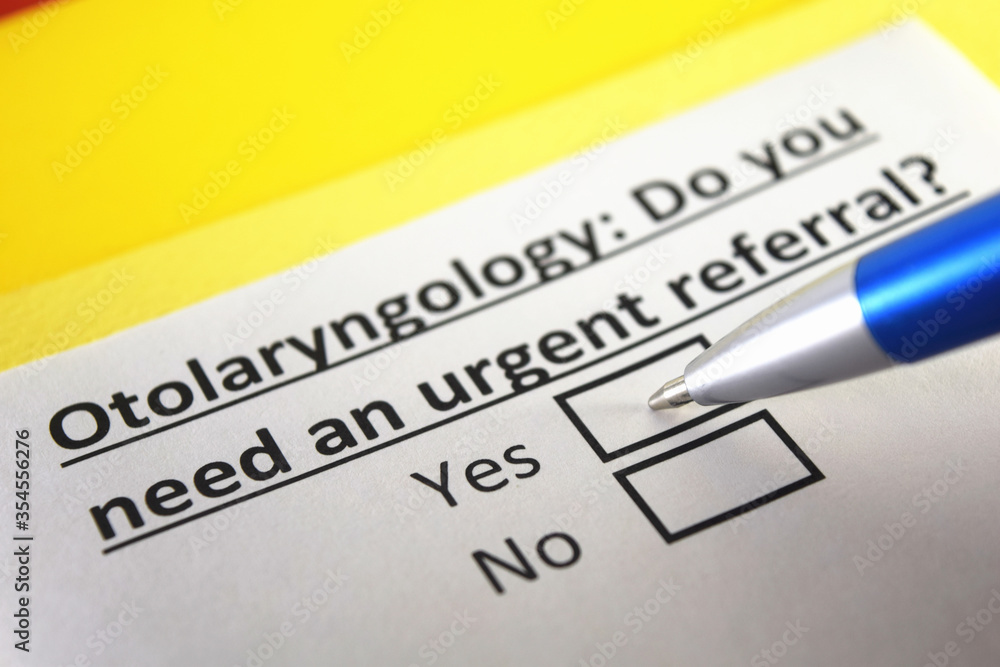 One person is answering question about otolaryngology. One person is answering question about otolaryngology.
