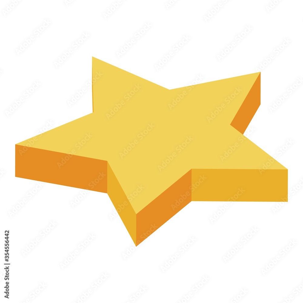 Yellow star icon. Isometric of yellow star vector icon for web design isolated on white background Yellow star icon. Isometric of yellow star vector icon for web design isolated on white background