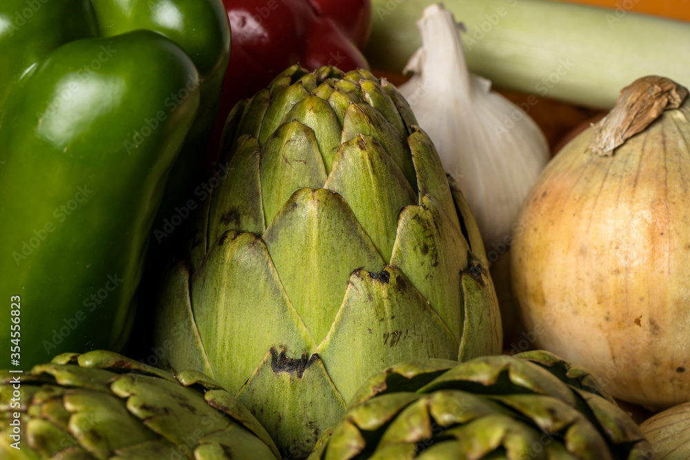 Conjunto de distintas verduras y hortalizas ecologicas de temporada Conjunto de distintas verduras y hortalizas ecologicas de temporada
