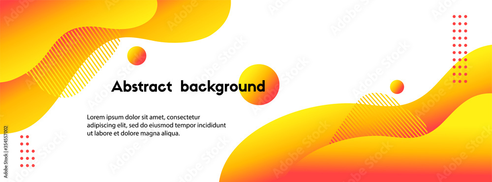 Liquid yellow abstract background. Vector long fluid banner for social media posts, presentations - obrazy, fototapety, plakaty 