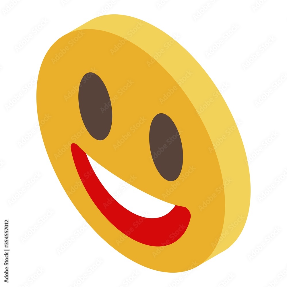 Fototapeta premium Smile face icon. Isometric of smile face vector icon for web design isolated on white background