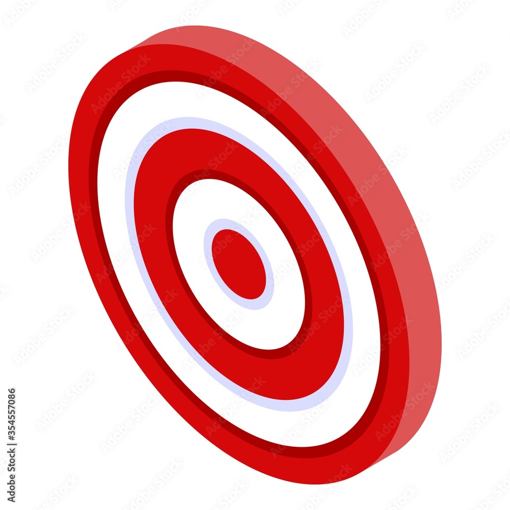 Target strategy icon. Isometric of target strategy vector icon for web design isolated on white background Target strategy icon. Isometric of target strategy vector icon for web design isolated on white background