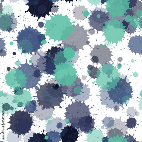 Watercolor paint transparent stains vector seamless grunge backgroun