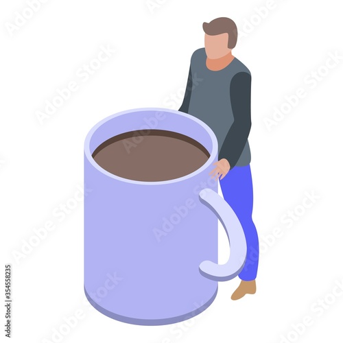 Coffee addiction icon. Isometric of coffee addiction vector icon for web design isolated on white background