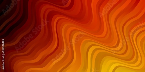 Light Orange vector pattern with wry lines. Colorful illustration with curved lines. Template for cellphones.