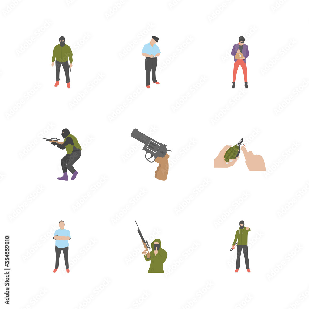 Anti Terrorism Flat Icons Set Anti Terrorism Flat Icons Set