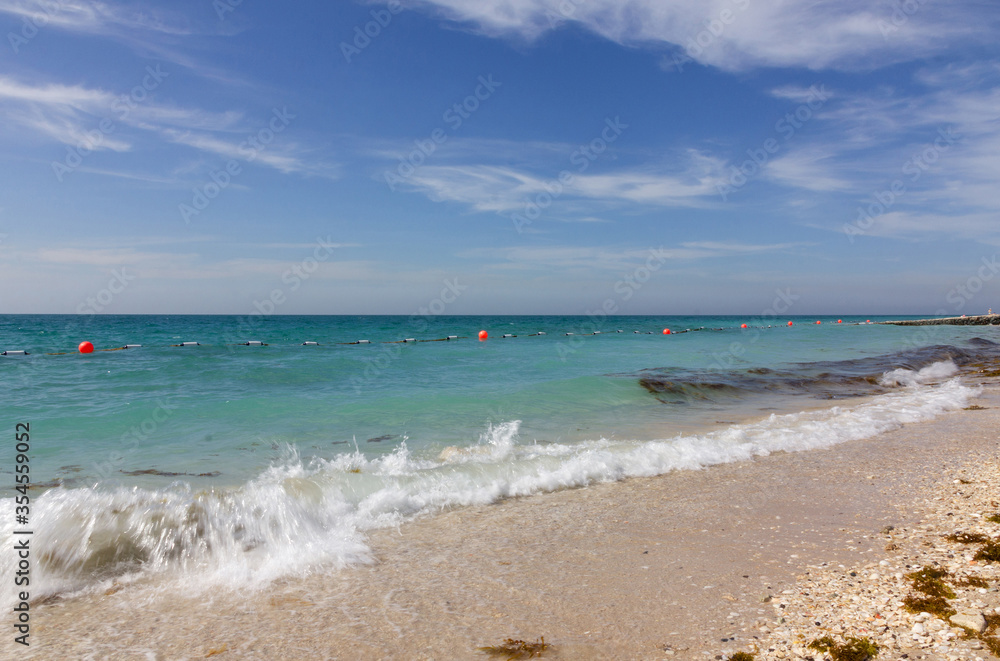 Sea beach, Abu Dhabi, United Arab Emirates, Sir Baniyas Island