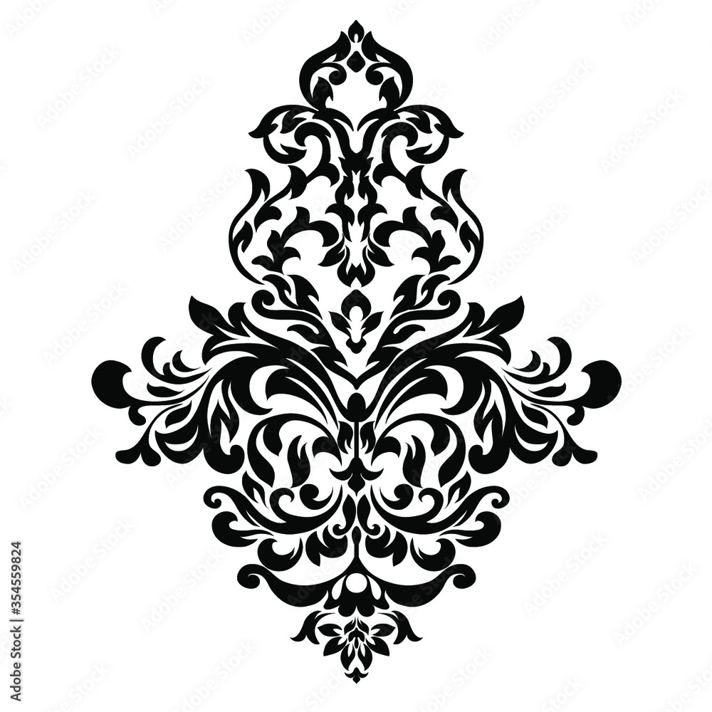 Vector illustration VINTAGE. ornamental floral elements for tattoo, design, cards and prints. Abstract floral vector illustration.