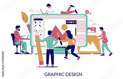 Graphic design, vector concept for web banner, website page