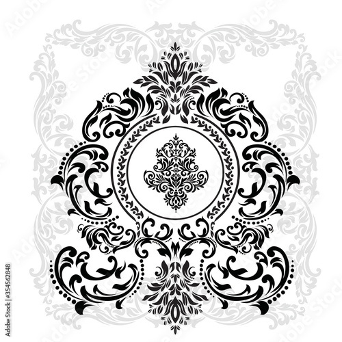 illustration VINTAGE. ornamental floral elements for tattoo, design, cards and prints. Abstract floral vector illustration.