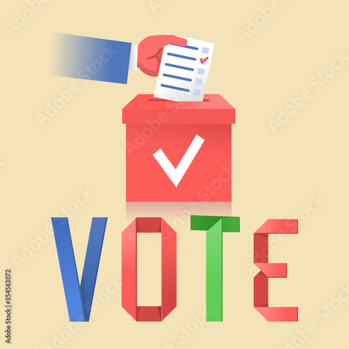 Call to vote, election campaign poster. Flat design vector illustration