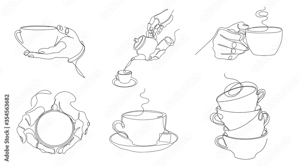 One line drawing. Minimalistic graphics. Vector set. Stock Vector ...
