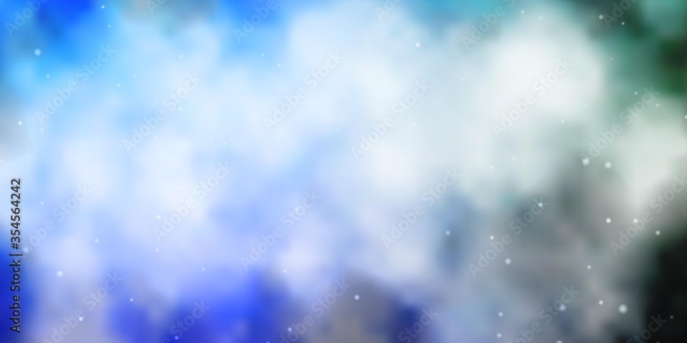 Obraz premium Light BLUE vector template with neon stars. Decorative illustration with stars on abstract template. Theme for cell phones.