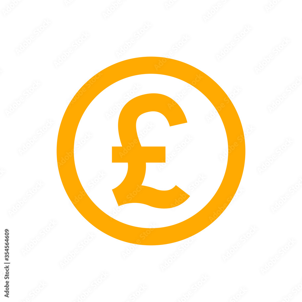 pound currency coin orange for icon isolated on white, pound money for app symbol, simple flat pound money, currency digital pound coin for financial concept pound currency coin orange for icon isolated on white, pound money for app symbol, simple flat pound money, currency digital pound coin for financial concept