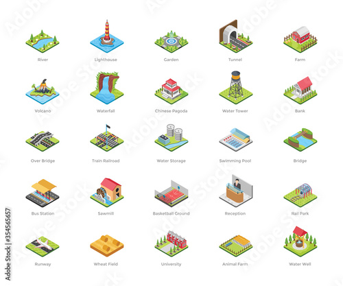 Architecture Flat Vector Icons 