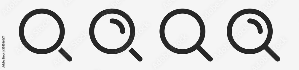 Isolated Magnifying glass icon flat classic design. Search icon. Vector illustration. - obrazy, fototapety, plakaty 