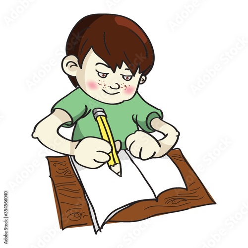Boy studying