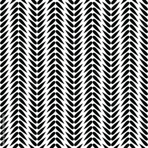 Abstract leaves on stripes isolated on white background is in Seamless pattern 
