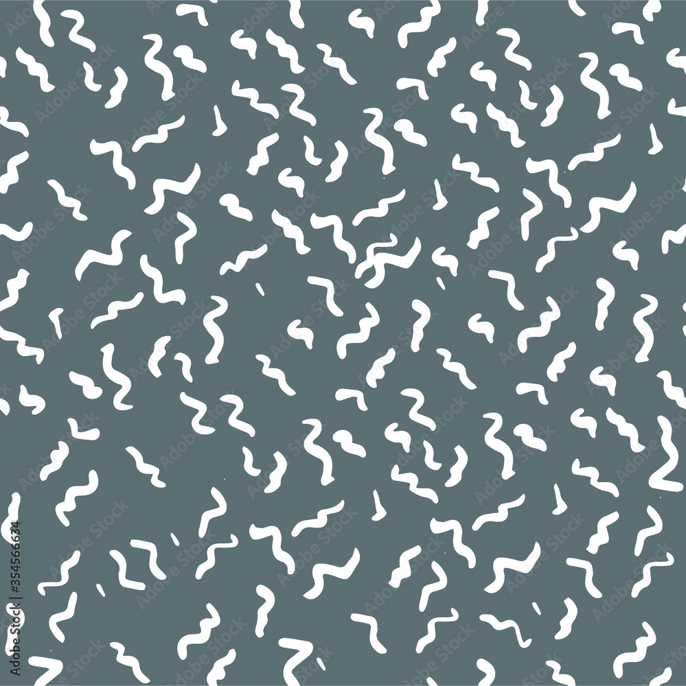 Seamless vector pattern with little waves. Wavy freehand scribbles in Memphis style. Thin lines, dashes, and smears. Grayscale retro mosaic texture. Hand-drawn grunge ink vector illustration Seamless vector pattern with little waves. Wavy freehand scribbles in Memphis style. Thin lines, dashes, and smears. Grayscale retro mosaic texture. Hand-drawn grunge ink vector illustration