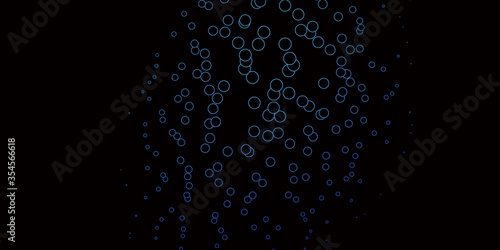 Dark BLUE vector background with spots. Abstract decorative design in gradient style with bubbles. Pattern for websites.
