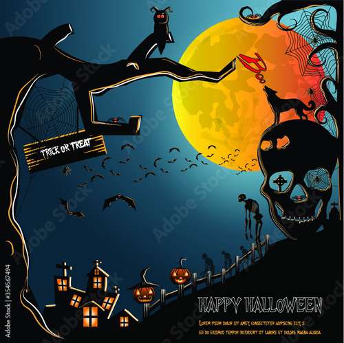 Halloween background . Vector Illustration