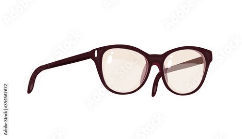 Eyeglasses. Glasses. Black rims. Vector illustration.