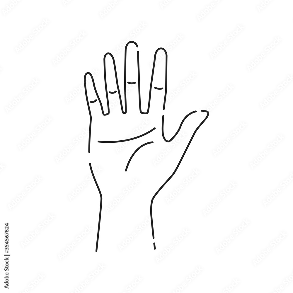 Five fingers gesture line black icon. Make fingers up gesture sketch element. Pictogram for web page, mobile app, promo. Editable stroke. Hand drawn illustration. Five fingers gesture line black icon. Make fingers up gesture sketch element. Pictogram for web page, mobile app, promo. Editable stroke. Hand drawn illustration.