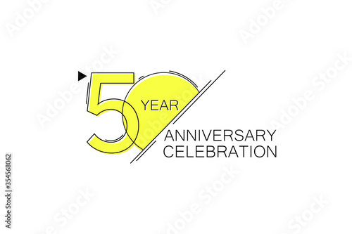 50 year Anniversary comical look, simple line art, Sleek and Clean Design - Vector