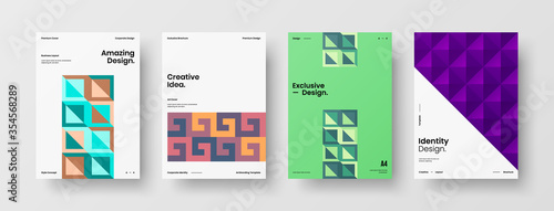 Wallpaper Mural Company identity brochure template collection. Business presentation vector A4 vertical orientation front page mock up set. Corporate report cover abstract geometric illustration design layout bundle. Torontodigital.ca