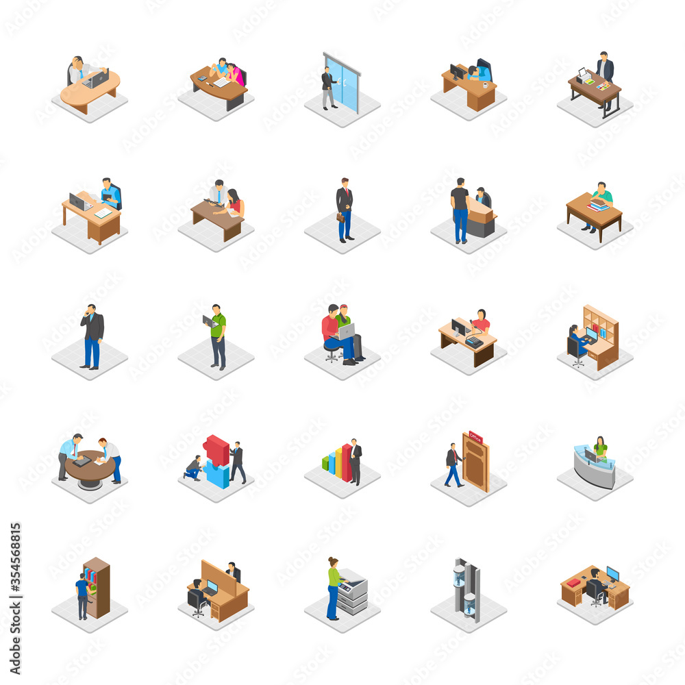 Office People Flat Vector Icons Office People Flat Vector Icons