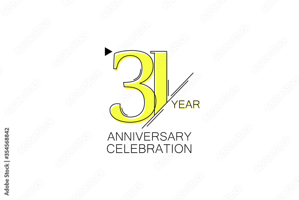 31 year Anniversary comical look, simple line art, Sleek and Clean Design - Vector 31 year Anniversary comical look, simple line art, Sleek and Clean Design - Vector