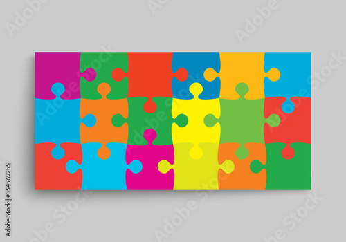 Vector background made pieces puzzle jigsaw, frame