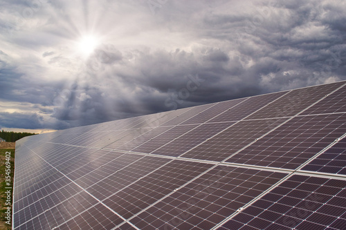 Solar station to generate electricity. Renewable energy
