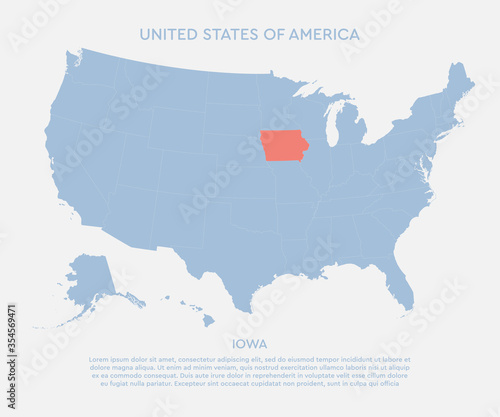 United states of America  state Iowa USA map