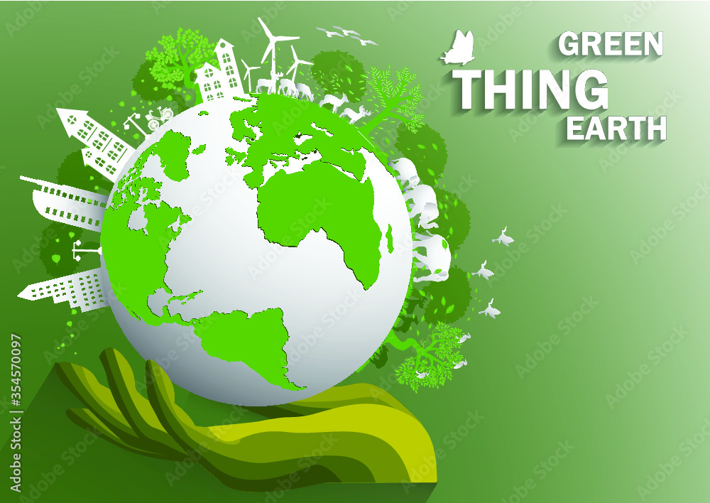 Environmentally friendly world. Vector illustration of ecology Environmentally friendly world. Vector illustration of ecology
